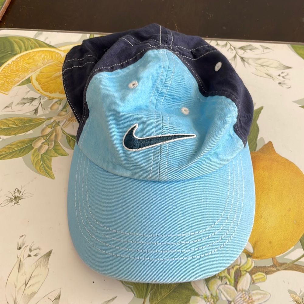 Nike Ball Cap Child Baseball Hat Embroidered Stitched Swoosh Blue Adjustable